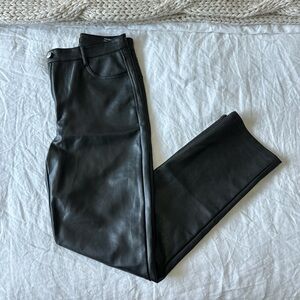 Aritzia Black Leather Flare Pants